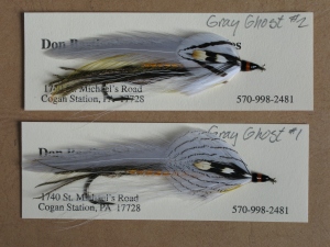A pair of Gray Ghosts. A Carrie G. Stevens streamer pattern, first found listed on one of her invoices in 1934. No argument here; the Gray Ghost is the most famous streamer pattern ever created, and not likely to ever be surpassed in that distinction.